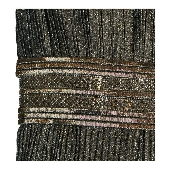 Mac Duggal Shimmering Pleated A-Line Gown in Black NWT - Picture 5 of 11